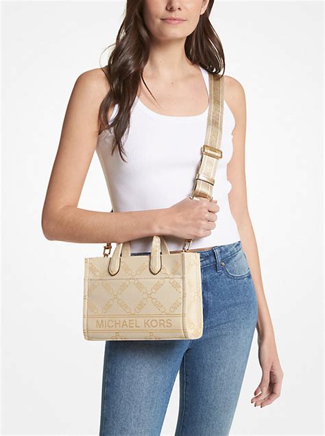 30763308-005 michael kors|Gigi Small Empire Logo Jacquard Messenger Bag .